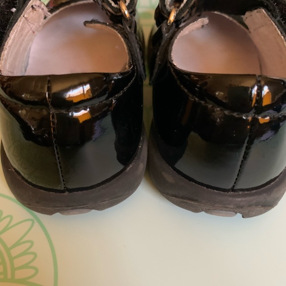 Stride rite Mary Jane Adria Black patent leather 6M Gem flower Velcro closure - Picture 7 of 8